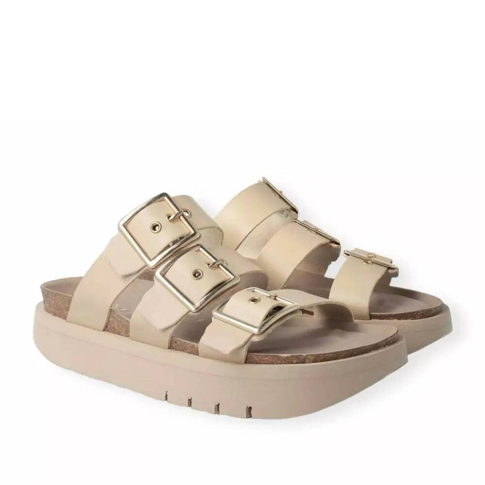 NEW GENUINS women's cristi napa vegan platform sandal in sand
